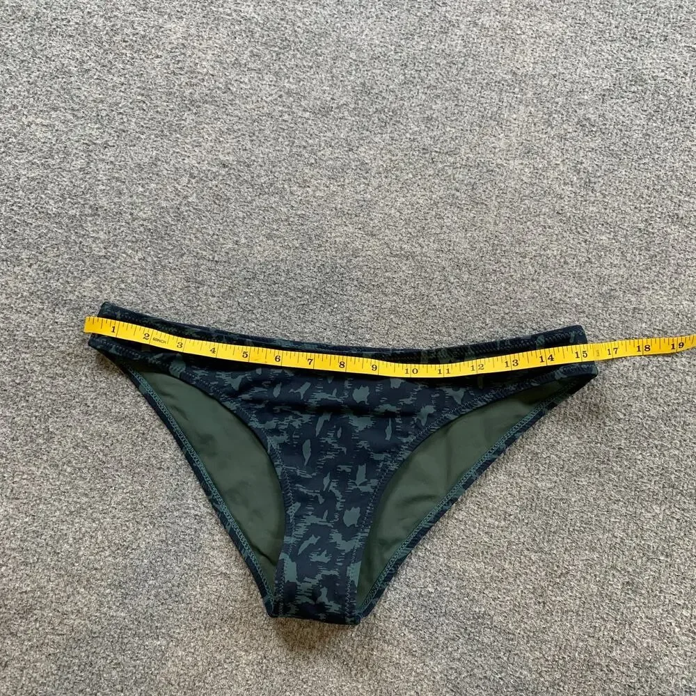 Vuori Bikini Set Womens L Large Aqua Leopard Print Padded Triangle Top Bottom